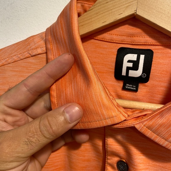FootJoy FJ Heather Light Orange S/S Desert Springs Golf Polo Shirt Men’s L *FLAW - Picture 12 of 13